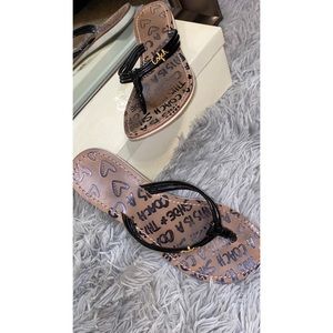 Black coach sandals/flip flops